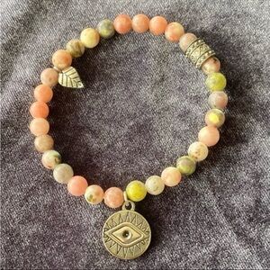EVIL EYE Arm Candy by Eye Candy Los Angeles Luxe Agate Stone Bracelet NWOT OS